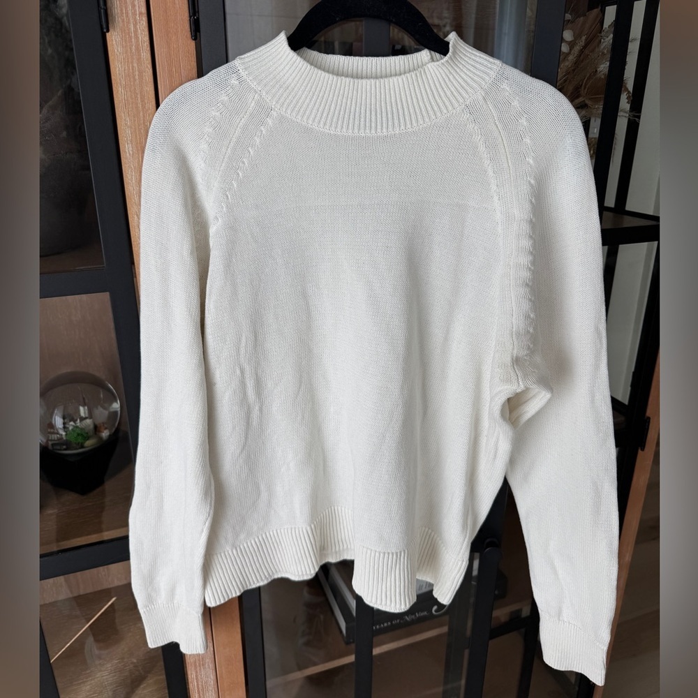 Quince 100% Organic Cotton Mock Neck Sweater crewneck ribbed top knit